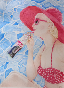 Carrie-Anne, Thirsty, coloured pencils.jpg